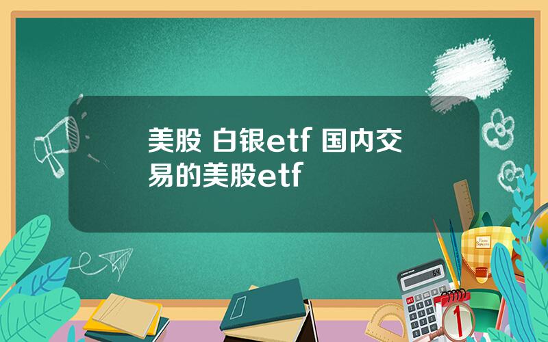 美股 白银etf 国内交易的美股etf